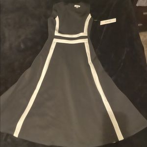 Calvin Klein Black and white midi dress